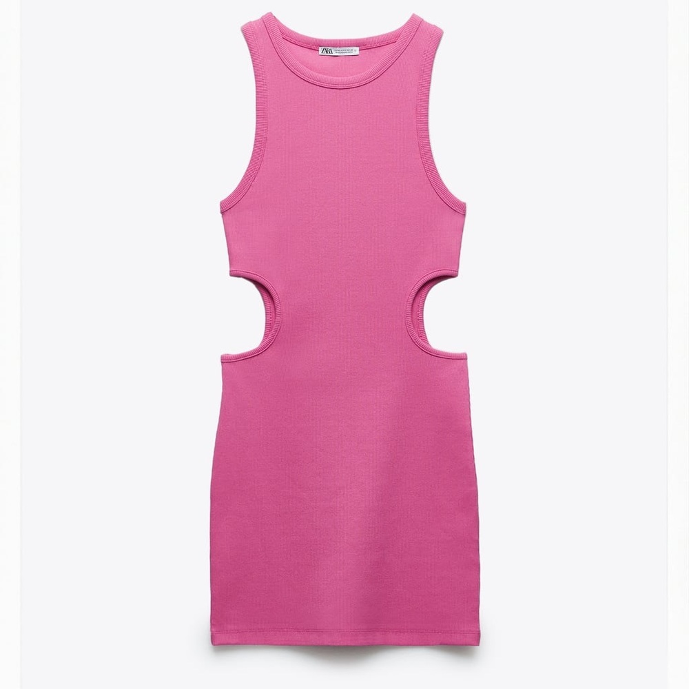 ZARA Sleeveless short dress. Pink